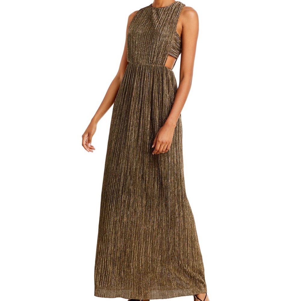 UNWORN BCBGMaxAzria Gold shimmer gown